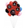 Ballons Squid Game 3 Personnages en Grappe Luxe Netflix, Décorations ballons pour anniversaire.