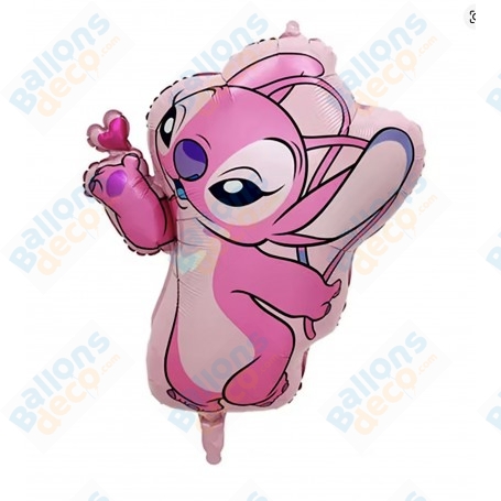 Ballon Angel Coeur Rose Stitch Disney, Décorations ballons pour anniversaire.