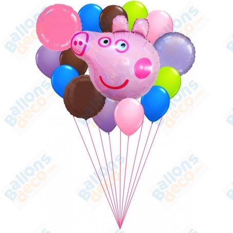 Ballons Peppa Pig en Grappe