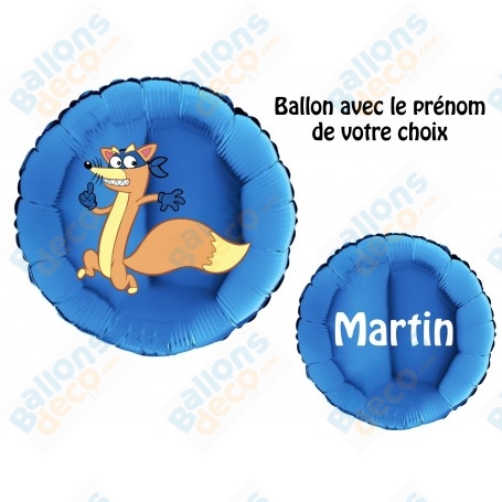 Ballon Chipeur le renard de Dora L'exploratrice avec le Prénom, Décorations ballons pour anniversaire.