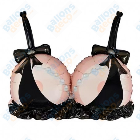 Ballon Seins de Femme avec Soutiens-gorge Noir, vitrine magasin