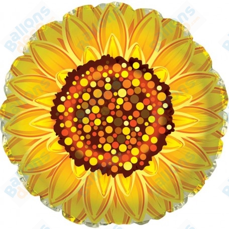 Ballon Fleur Tournesol Jaune de 45 cm.