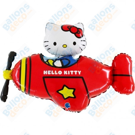Ballon Hello Kitty Avion Rouge Grabo, Décorations ballons pour anniversaire.