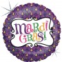 Ballon Mardi Gras Violet Holographique Grabo, décoration ballon carnaval.