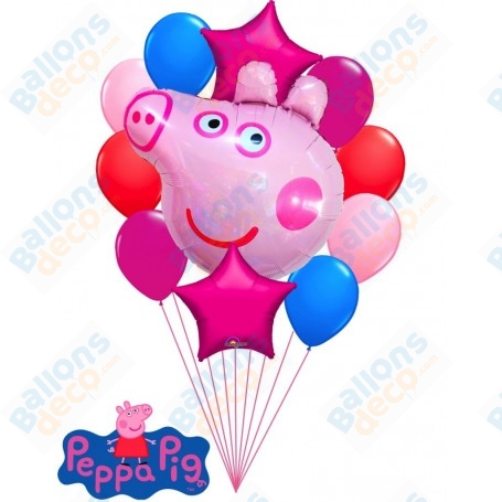 Ballons Peppa Pig Étoiles en Grappe