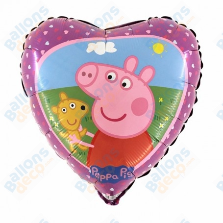 Ballon Peppa Pig Forme de Coeur