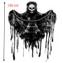 Ballon Squelette Fantôme Noir 150cm, pour vos décorations ballons d'Halloween.