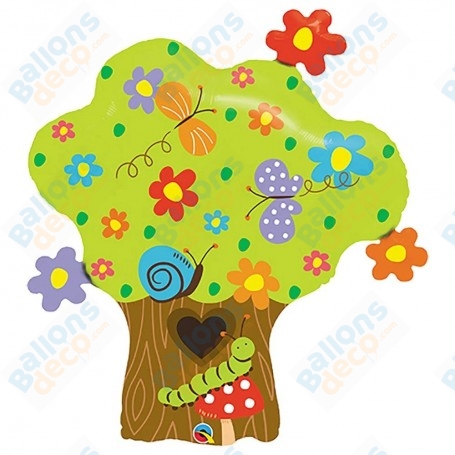 Ballon Arbre Fleurs et Papillons Qualatex, Décorations ballons pour anniversaire.