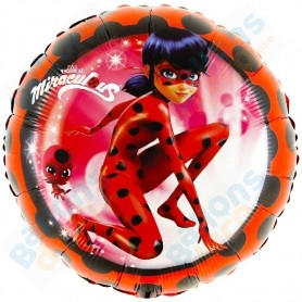 ballon alu thème ladybug miraculous coccinelle rouge et noir