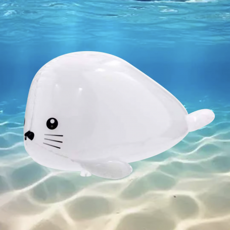 Ballon Phoque Blanc 3D, Décoration ballon Animaux aquatique marin.