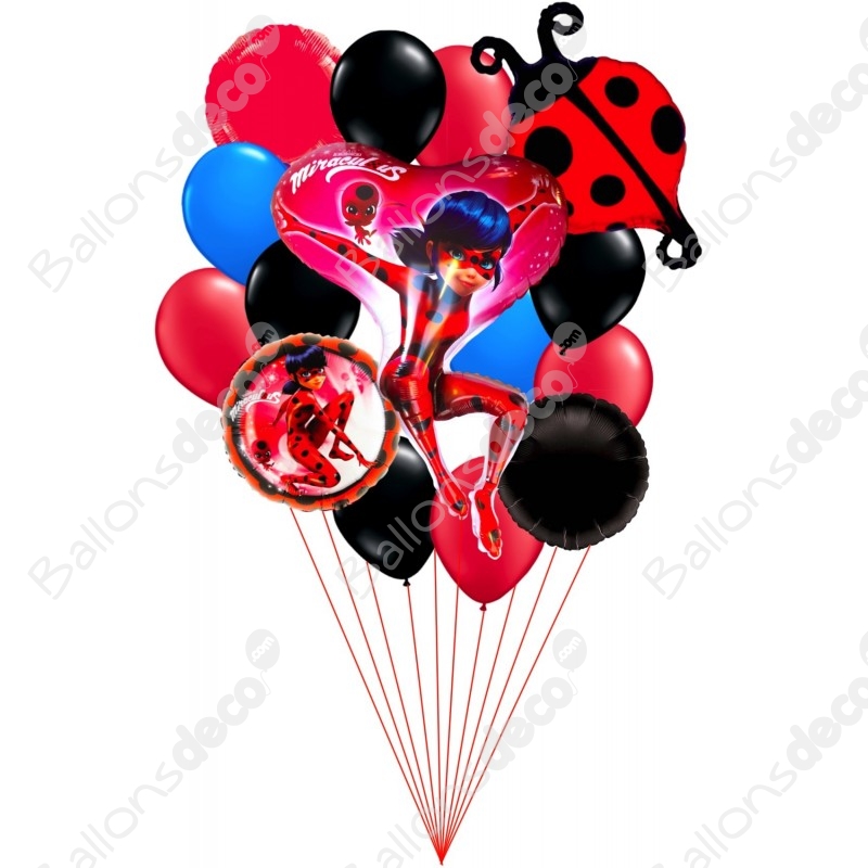 Ballons Miraculous Marinette en Grappe - Décorations 