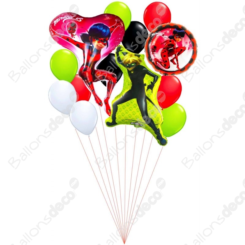 Ballons Miraculous Marinette en Grappe - Décorations 