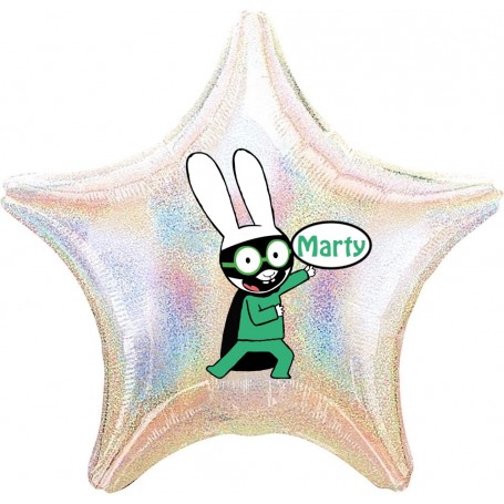 Ballon Étoile Capitaine Lapin de Simon Superlapin 1 face, Décorations ballons pour anniversaire.