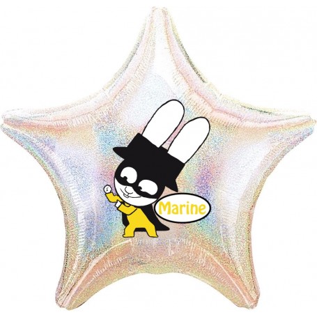 Ballon Étoile Super Ferdi de Simon Superlapin 1 face, Décorations ballons pour anniversaire.