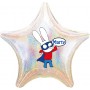 Ballon Simon Super Lapin avec une Cape Personnalisable 1 face, Décorations ballons pour anniversaire.
