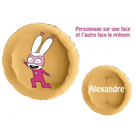 Ballon SuperLou Simon SuperLapin Avec le Prénom, Décorations ballons pour anniversaire.