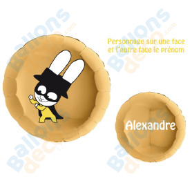 Ballon Gaspard de Simon SuperLapin Avec Prénom, Décorations ballons pour anniversaire.