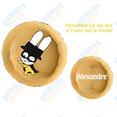 Ballon Gaspard de Simon SuperLapin Avec Prénom, Décorations ballons pour anniversaire.