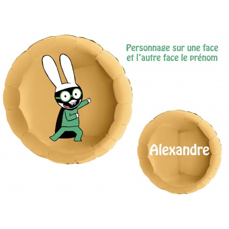 Ballon Capitaine Lapin de Simon SuperLapin Avec Prénom, Décorations ballons pour anniversaire.