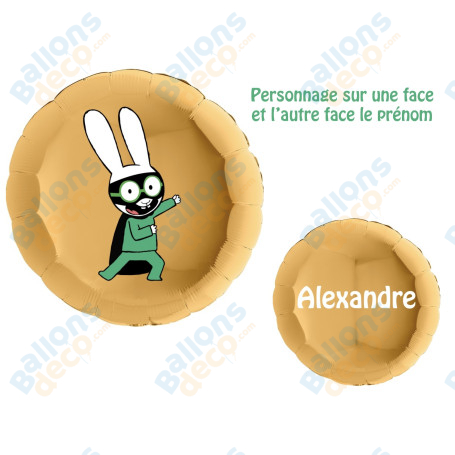 Ballon Ferdinand de Simon SuperLapin Avec Prénom, Décorations ballons pour anniversaire.