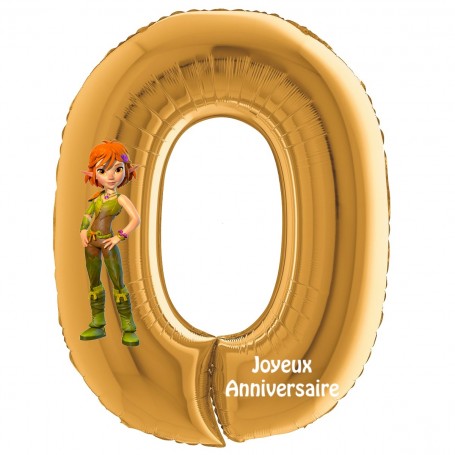 Ballon Princesse Selenia Chiffre Zéro Or Anniversaire, Décorations ballons pour anniversaire.
