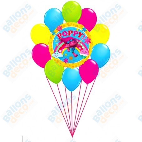 Ballons Trolls Poppy en Grappe Pop