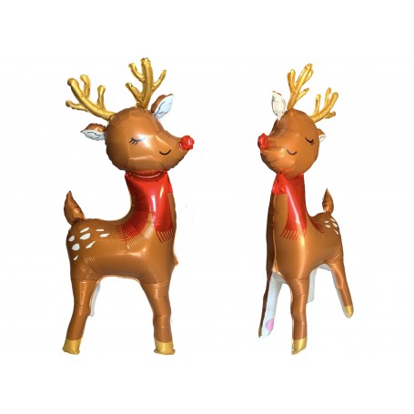 Ballon Renne De Noël Effet 3D de 150 cm, Décoration ballon de Noël et vitrine magasin.
