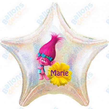 Ballon Etoile Trolls Poppy Personnalisable
