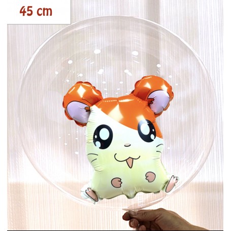 Ballon Hamtaro dans une Bulle Kawaii, Décorations ballons pour anniversaire.