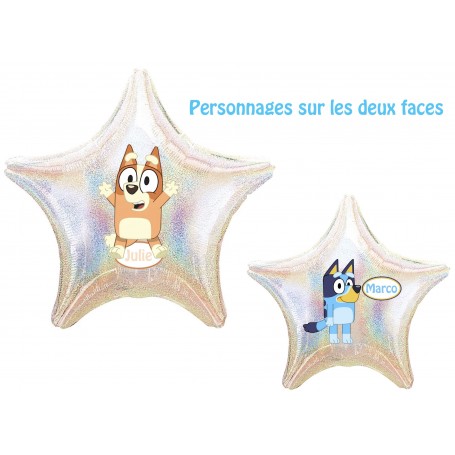 Ballon Bluey et Bingo Personnalisable 2 Faces Disney, Décorations ballons pour anniversaire.