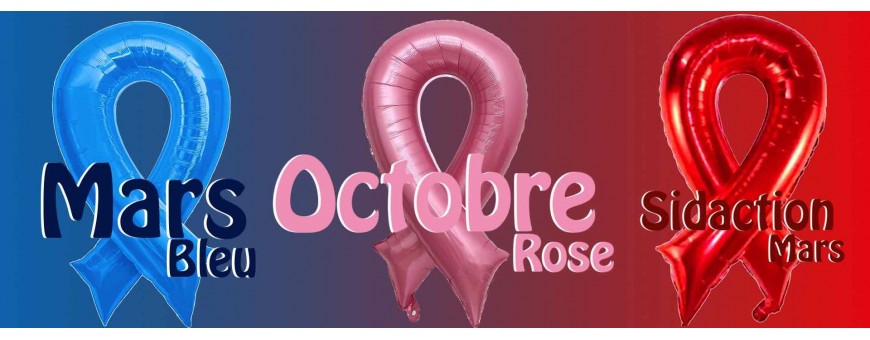 Ballons Cancer du Sein - Décoration - Ruban Roses - Ballonsdeco.com